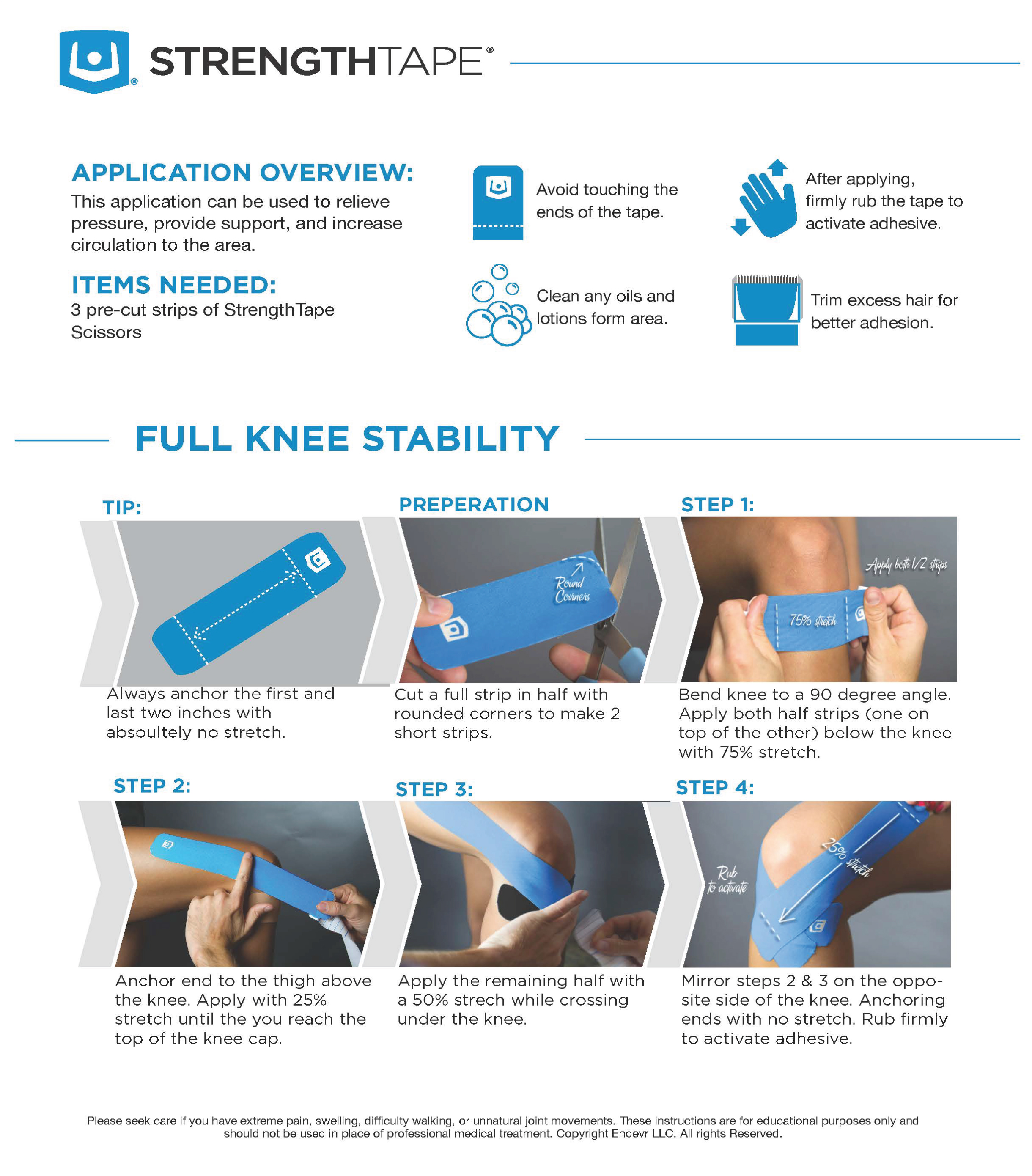 StrengthTape Knee Stability Taping Instructions