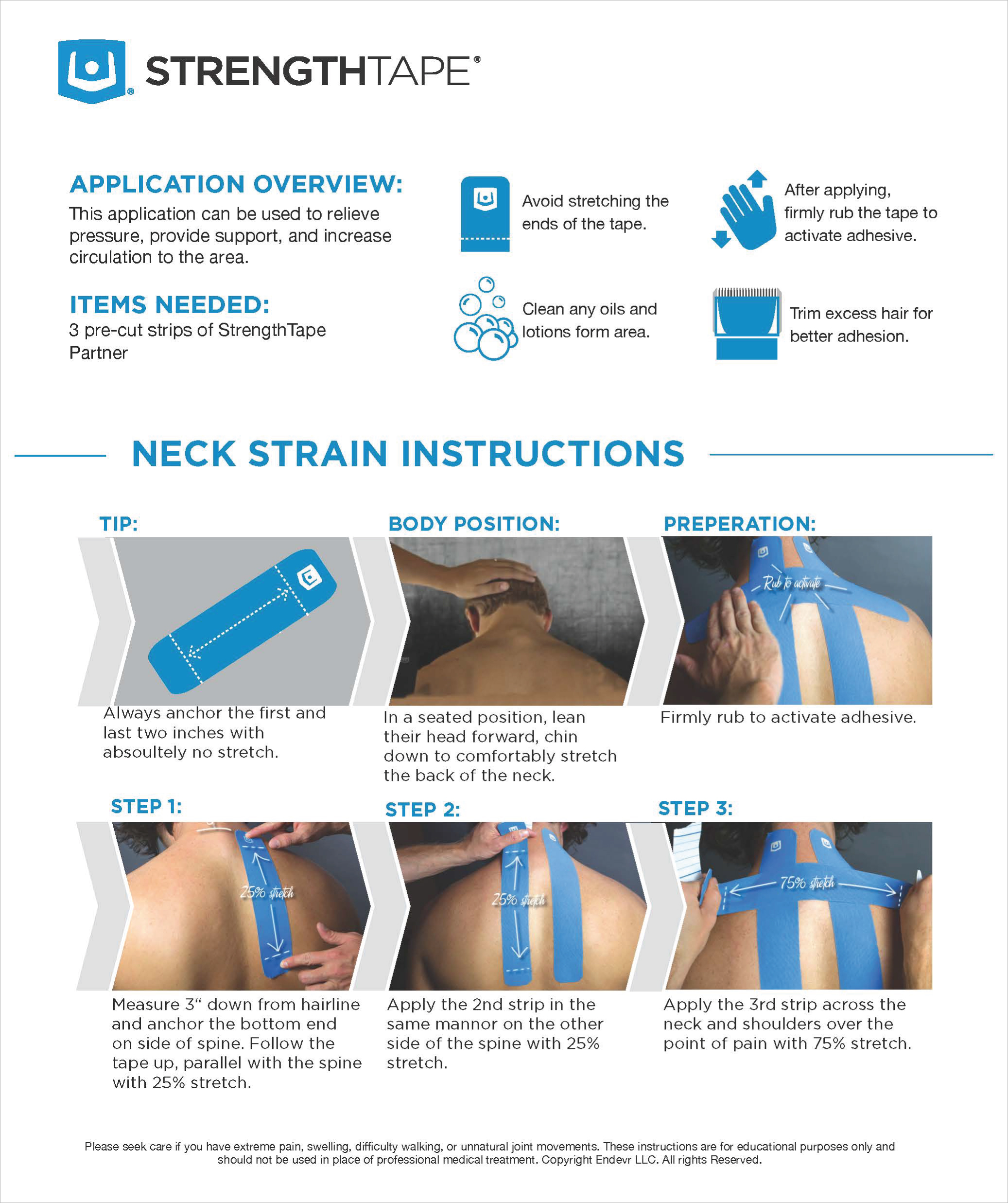 StrengthTape Neck Strain Taping Instructions