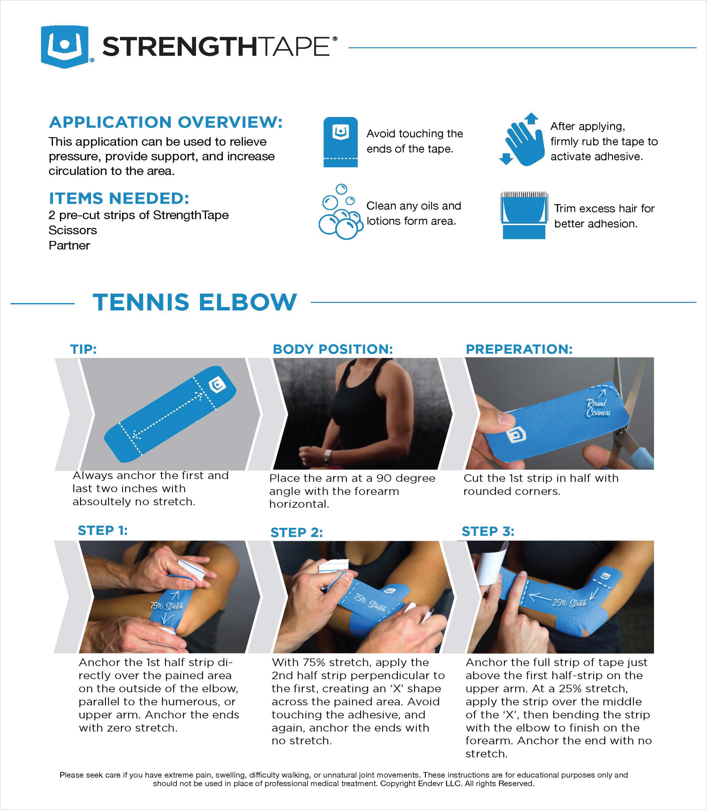 StrengthTape Tennis Elbow Taping Instructions